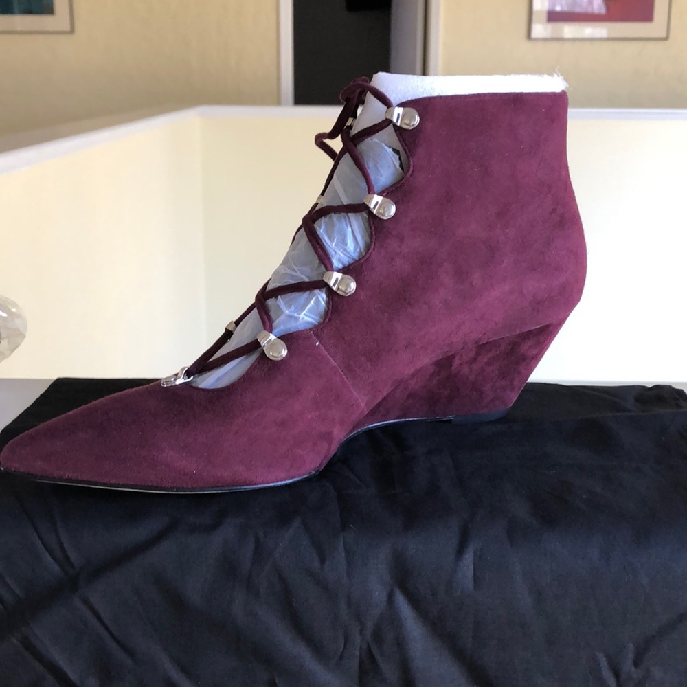 Deep burgundy Sigerson Morrison suede ankle boots